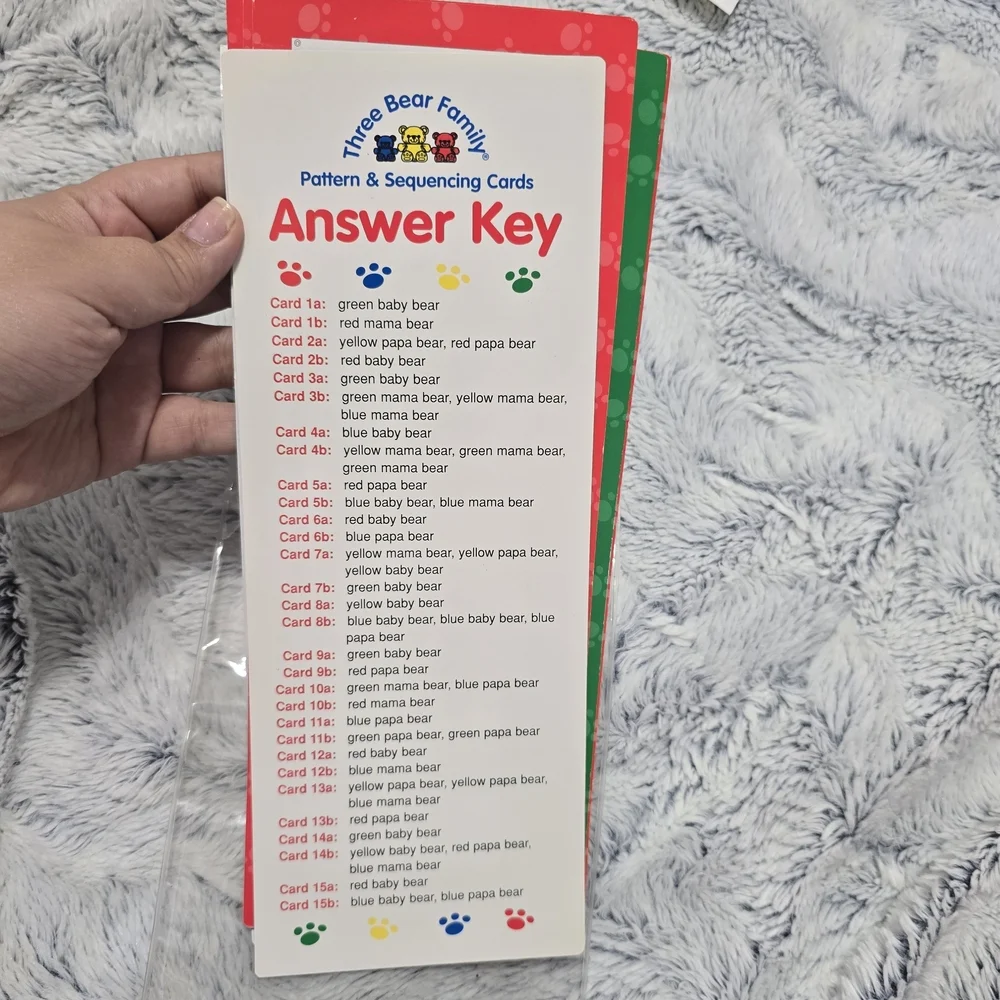 Three Bear Family Pattern & Sequencing Cards Learning Resources